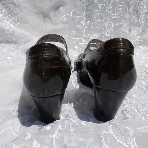 Ecco Brown Marbled Strap Heel Mary Jane Sz 41 Shoe - Picture 4 of 8